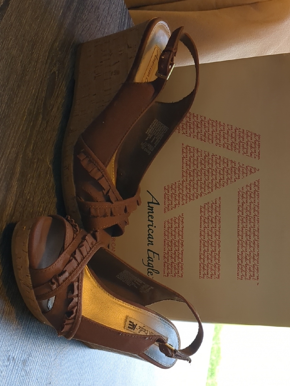 American Eagle Outfitters Brown Wedge Sandals